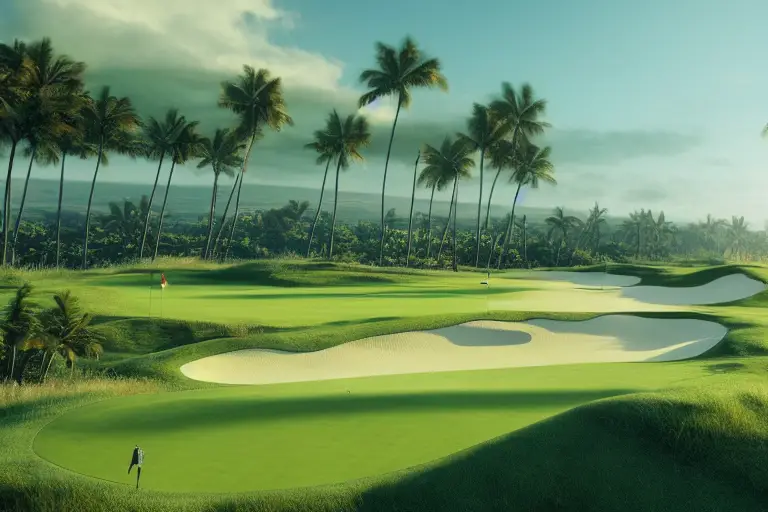 Stunning big island of hawaii golf_course landscape