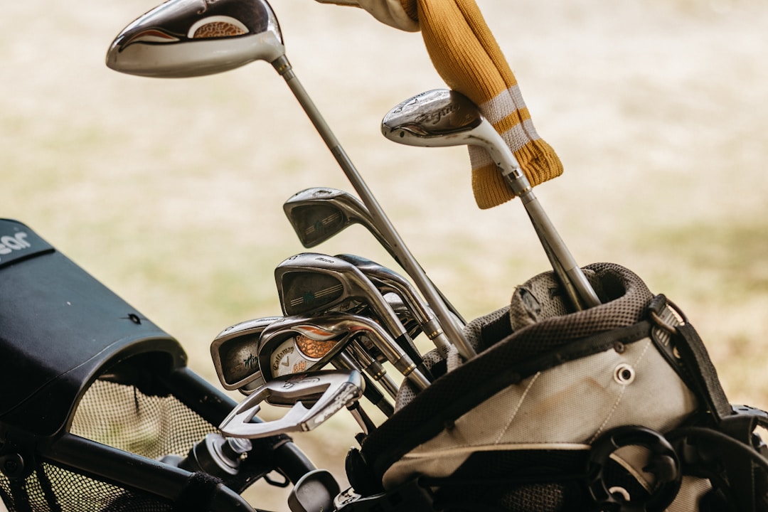 Golf bag packed with clubs for a complete women set